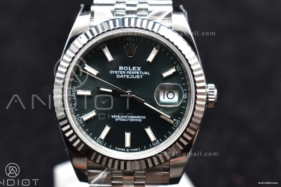 1:1 Bracelet Dial GoodFit Clean 126334 41 DateJust Steel 405 Best Stick 904L Edition VR Green on Jubilee 1218